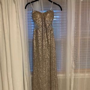 Sequined taupe/gold dress
